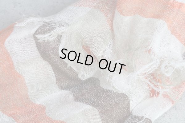 画像6: コムサメン上質イタリア製リネンボーダーストール/メンズ/COMME CA MEN