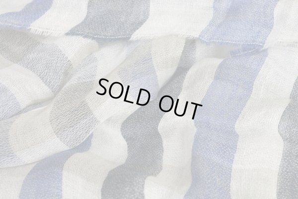 画像5: コムサメン上質イタリア製リネンボーダーストール/メンズ/COMME CA MEN