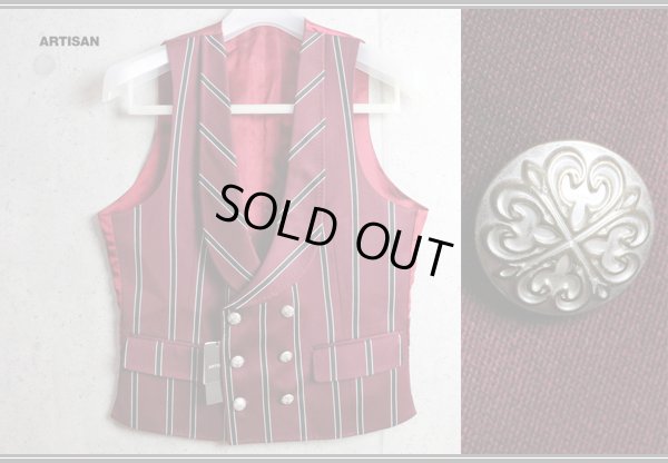 画像2: アルチザンMOON生地ダブルストライプジレ/ベスト/ARTISAN