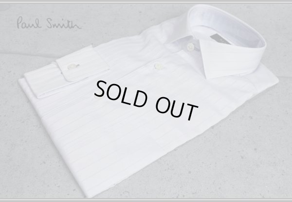 画像2: ポールスミス ロンドンGIZA88コットン ヘリンボーン シャドーストライプ長袖ドレスシャツ/Paul smith LONDON