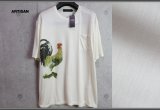 アルチザン最高級 シルク 伊藤若冲 特殊プリント 浮世絵 Tシャツ/鶏/和柄/ARTISAN/絹