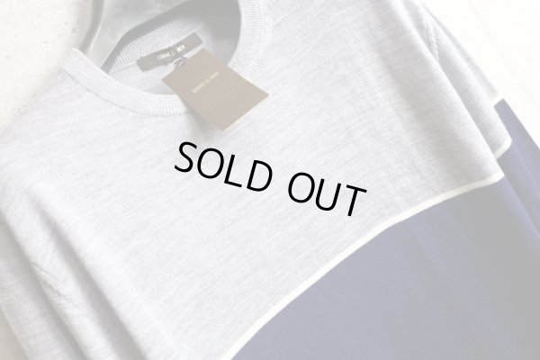 画像11: コムサメン 秋冬 カラーブロック 市松 リンクス編み ウール ニット クルーネック ハイゲージ セーター/COMME CA MEN