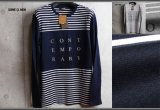 コムサメン 限定 コンテンポラリー スムース レーヨン混コットン ボーダー 長袖カットソー/COMME CA MEN