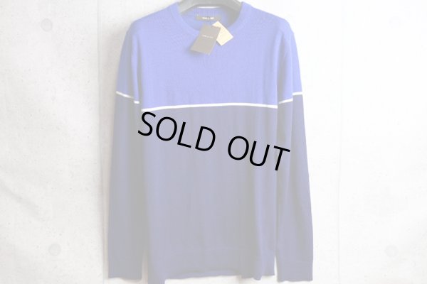 画像6: コムサメン 秋冬 カラーブロック 市松 リンクス編み ウール ニット クルーネック ハイゲージ セーター/COMME CA MEN