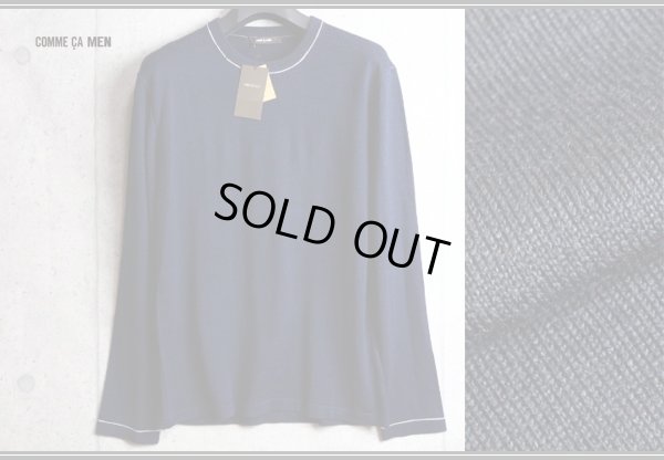 画像7: コムサメン 天竺 カラーステッチ ウール クルーネック ニット セーター /COMME CA MEN/ハイゲージ