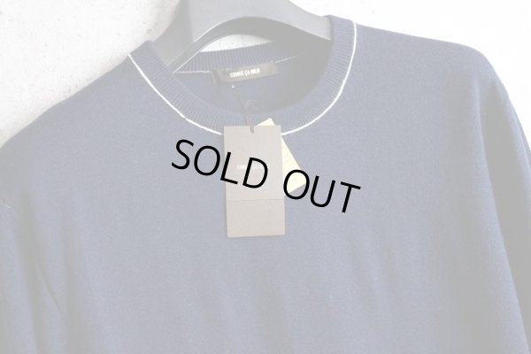 画像8: コムサメン 天竺 カラーステッチ ウール クルーネック ニット セーター /COMME CA MEN/ハイゲージ