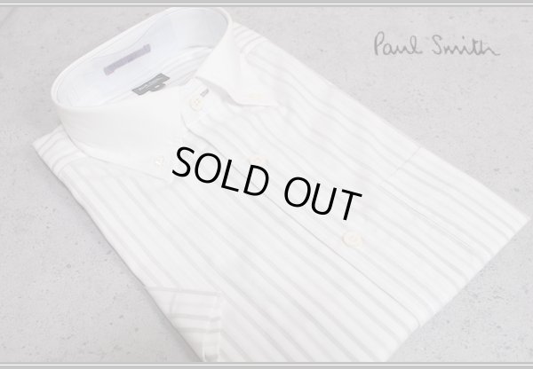 画像1: ポールスミス ロンドン 春夏 ストライプ クレリック 半袖ドレスシャツ/Paul smith LONDON