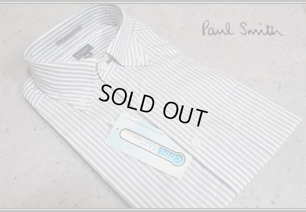 画像1: ポールスミス ロンドン 春夏 COOLMAX ストライプ ボタンダウン 半袖ドレスシャツ/Paul smith LONDON