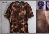 コムサメン 春夏 日本製 麻/ラミー 天竺 ムラ染風プリント Vネック Ｔシャツ/定価1.6万円/COMME CA MEN