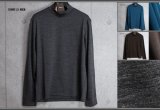 コムサメン 秋冬 日本製 ウォッシャブル 吸水速乾 ウール モックネック 長袖Tシャツ/COMME CA MEN