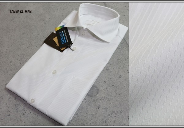 画像1: コムサメン 春夏 クールマックス 形態安定 シャドーストライプ 半袖ドレスシャツ/COMME CA MEN/クールビズ