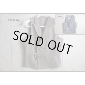 画像: アルチザン絹ウール千鳥格子ダブルジレ/ARTISAN