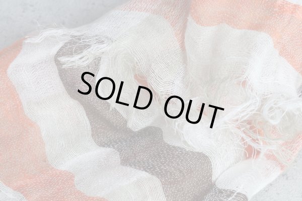 画像6: コムサメン上質イタリア製リネンボーダーストール/メンズ/COMME CA MEN