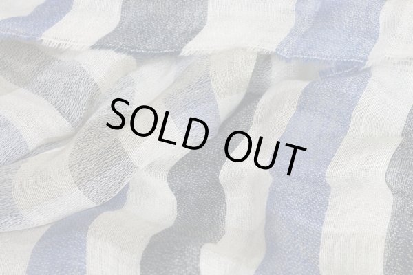 画像5: コムサメン上質イタリア製リネンボーダーストール/メンズ/COMME CA MEN