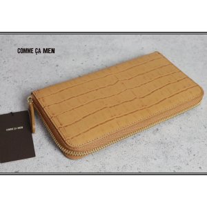 画像: コムサメン多収納クロコ柄ラウンドジップ牛革長財布/レザー/COMME CA MEN