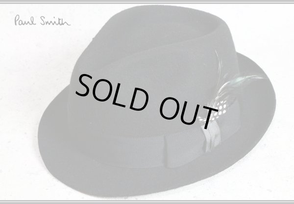 画像2: ポールスミス上質ウールフェルト中折れハット/フェザー/Paul smith
