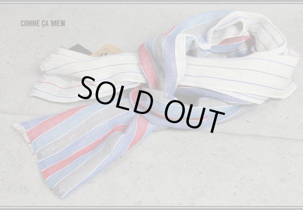 画像2: コムサメン イタリア製ストライプストール/綿麻/メンズ/COMME CA MEN