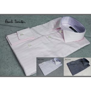 画像: ポールスミス ロンドンGIZA88コットン ヘリンボーン シャドーストライプ長袖ドレスシャツ/Paul smith LONDON