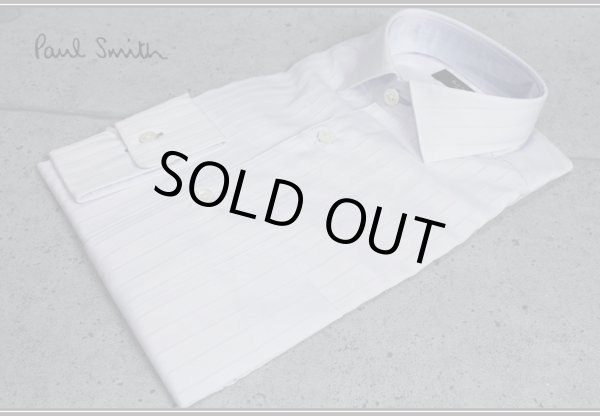 画像2: ポールスミス ロンドンGIZA88コットン ヘリンボーン シャドーストライプ長袖ドレスシャツ/Paul smith LONDON