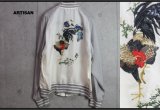 画像: アルチザン最高級 伊藤若冲 鶏 刺繍 スーベニア キュプラ ブルゾン/スカジャン/ARTISAN
