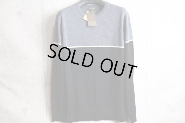 画像2: コムサメン 秋冬 カラーブロック 市松 リンクス編み ウール ニット クルーネック ハイゲージ セーター/COMME CA MEN