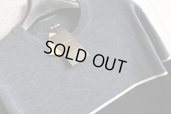 画像3: コムサメン 秋冬 カラーブロック 市松 リンクス編み ウール ニット クルーネック ハイゲージ セーター/COMME CA MEN