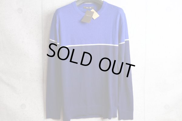 画像6: コムサメン 秋冬 カラーブロック 市松 リンクス編み ウール ニット クルーネック ハイゲージ セーター/COMME CA MEN