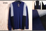 画像: アルチザン メン 秋冬 シルク カシミヤ混 コットン カラーブロック セーター/ARTISAN MEN/カシミア/絹