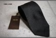 画像1: コムサメン 日本製 シャドー織 シルク ナロー ネクタイ 黒/COMME CA MEN