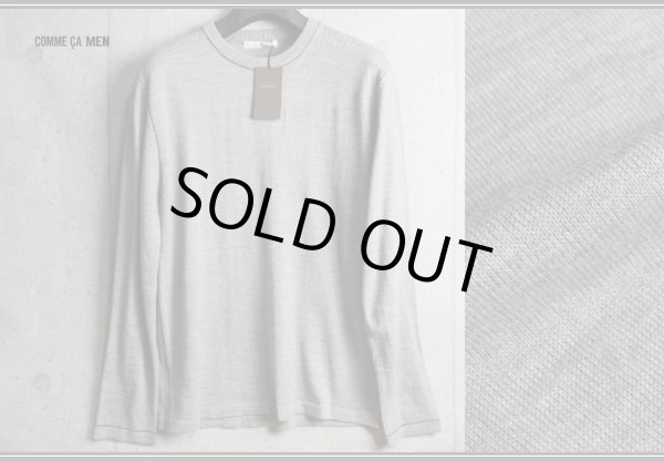 画像4: コムサメン 天竺 カラーステッチ ウール クルーネック ニット セーター /COMME CA MEN/ハイゲージ