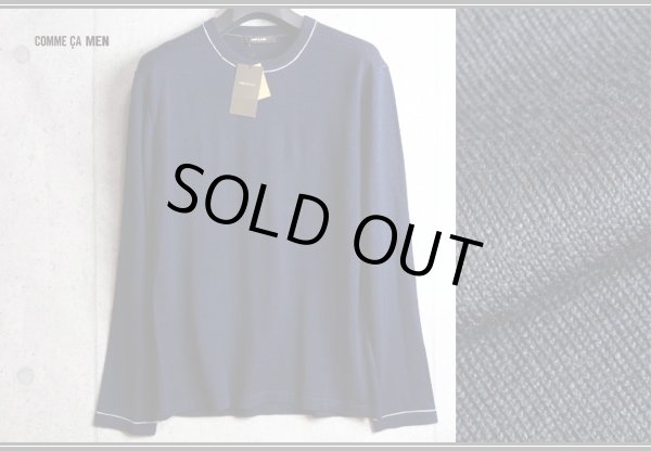 画像7: コムサメン 天竺 カラーステッチ ウール クルーネック ニット セーター /COMME CA MEN/ハイゲージ