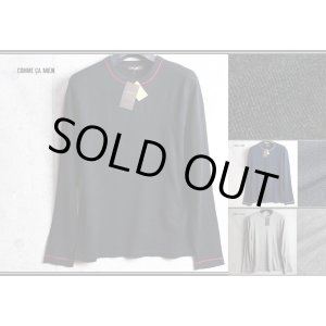 画像: コムサメン 天竺 カラーステッチ ウール クルーネック ニット セーター /COMME CA MEN/ハイゲージ