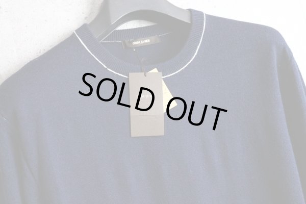 画像8: コムサメン 天竺 カラーステッチ ウール クルーネック ニット セーター /COMME CA MEN/ハイゲージ