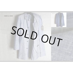 画像: コムサメン 春夏 リネン コーティング シャンブレー ステンカラー コート /COMME CA MEN/スプリングコート