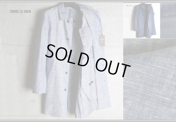画像1: コムサメン 春夏 リネン コーティング シャンブレー ステンカラー コート /COMME CA MEN/スプリングコート