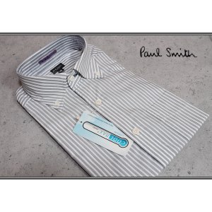 画像: ポールスミス ロンドン 春夏 COOLMAX ストライプ ボタンダウン 半袖ドレスシャツ/Paul smith LONDON