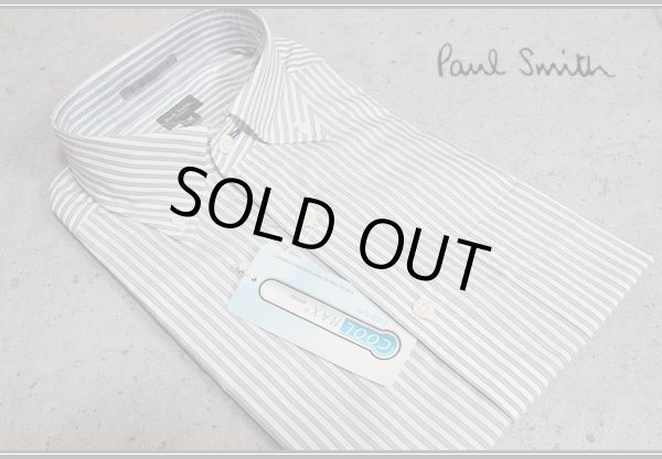 画像1: ポールスミス ロンドン 春夏 COOLMAX ストライプ ボタンダウン 半袖ドレスシャツ/Paul smith LONDON