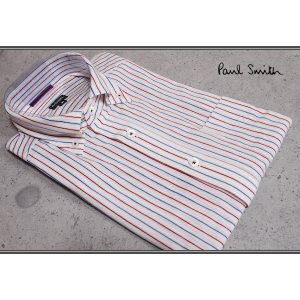 画像: ポールスミス ロンドン 春夏 日本製 清涼 ストライプ ボタンダウン 半袖ドレスシャツ/Paul smith LONDON