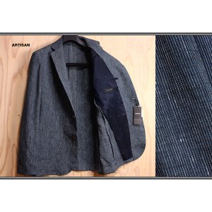 画像: アルチザン メン 春夏 日本製 リネン100% ピン ストライプ ジャケット/ARTISAN MEN/麻