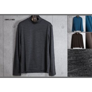 画像: コムサメン 秋冬 日本製 ウォッシャブル 吸水速乾 ウール モックネック 長袖Tシャツ/COMME CA MEN