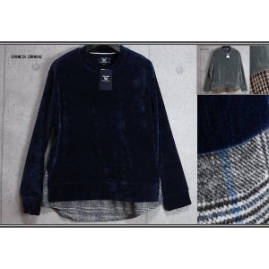 画像: コムサコミューン/COMME CA COMMUNE 秋冬 シェニールヤーン ツイードチェック切り替え トレーナー