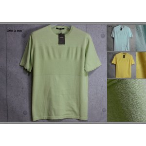 画像: コムサメン 春夏 コットン リンクス切り替え ニットTシャツ/COMME CA MEN