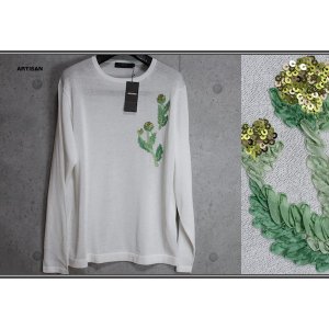 画像: アルチザン メン 春夏 日本製 旗艦店限定 文化企画 花飾り 長袖ニット/ARTISAN MEN