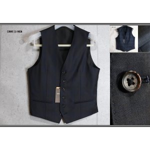 画像: コムサメン 最高級 イタリア チェルッティ社 イルコンテ チェック ウール ジレ /IL CONTE/CERRUTI