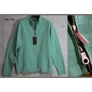 画像: コムサメン 春夏 市松ジャガード ハイネック Wジップ カーディガン ブルゾン/COMME CA MEN