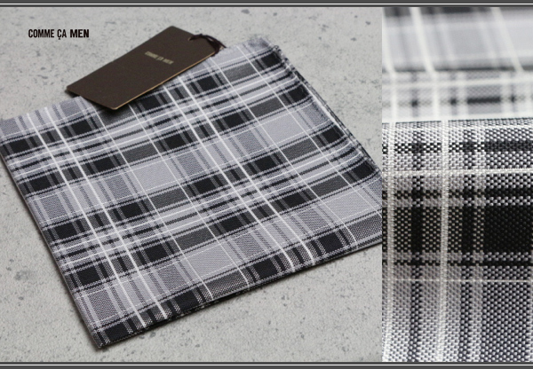 画像2: コムサメン上質シルクタータンチェックハンカチ/COMME CA MEN