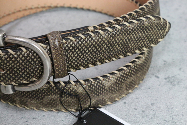 アルチザン最高級イタリア製パイソン レザー ベルト/ヘビ革/蛇革