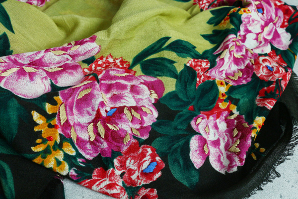 アルチザン刺繍ビーズ ウール シルク ストール/絹/スカーフ/スカーフ 