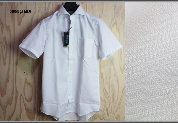 画像1: コムサメン 春夏 クールマックス 形態安定 小紋柄ドビー クロス 半袖ドレスシャツ/COMME CA MEN/クールビズ