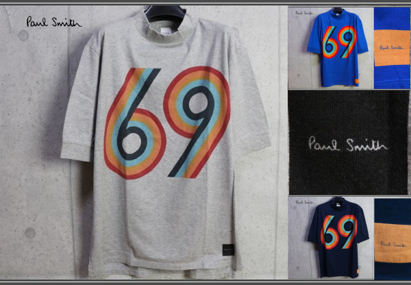 画像1: ポールスミス グラフィック69プリント モックネック Tシャツ/PAUL SMITH